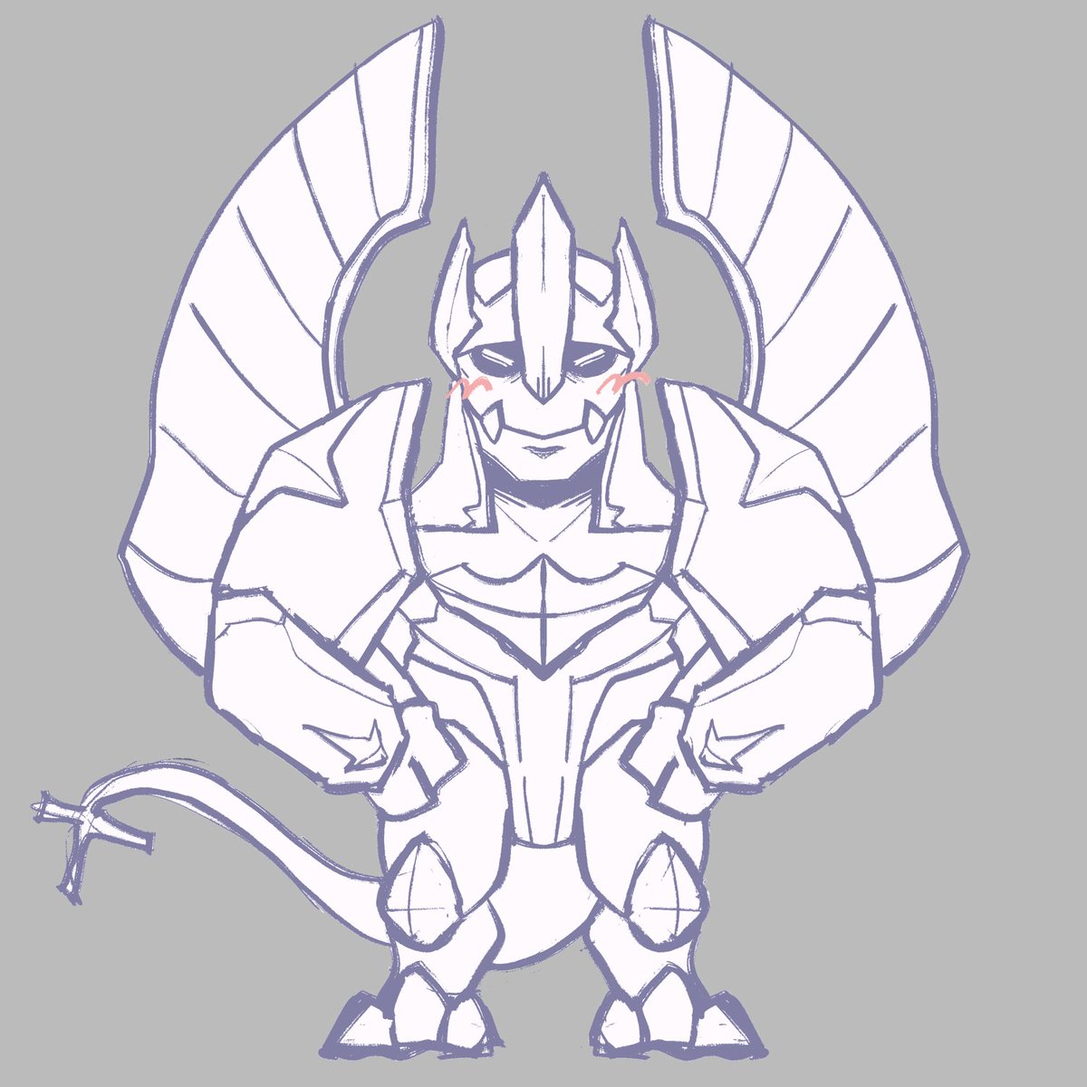 ziggspl0sion's tweet image. Galio commission sketch! This version didn’t make the cut in the end, but I still very like how he turned out and I wanted to share the goober :]
