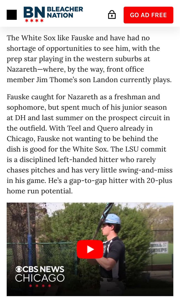 PatrickKFlowers's tweet image. Jaden Fauske to the #WhiteSox at No. 44 🎯
I wrote about the White Sox liking the Nazareth product last week at @BleacherNation.