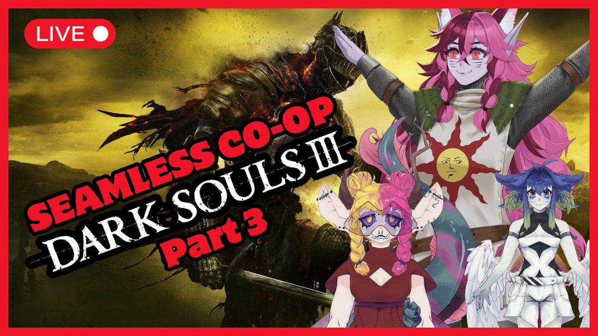 🎲IT'S SEAMLESS🎲

It's now time for seamless coop! Featuring <a href="/Narinji1/">🐦 NARIN ✶ ナリンジ 🪄 | COMMISSIONS OPEN~!! ✶</a> <a href="/JunebugsDragons/">🦎June-Junebug-Junebuggle🌿</a> and <a href="/Savinski_Twitta/">@savinski.bsky.social</a> 

🔴: youtube.com/@kiljovt/live 
🟣: twitch.tv/KiljoVT

 #VTuberEN #Vtubers #DarkSouls3