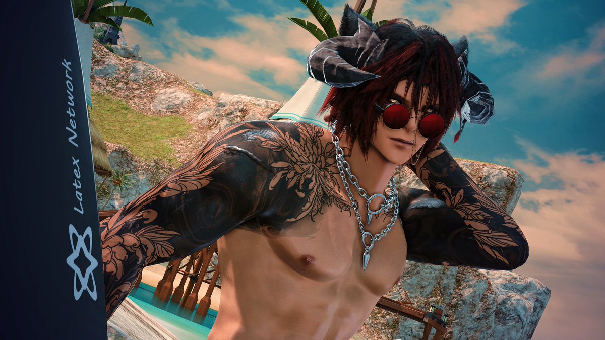LordNeko's tweet photo. And some extra pictures from that same video so y'all can enjoy his face as much as i do ^^ <3

PD: i'll still be taking beach poses with y'all and i'm staying on OCE  until the next raid tier <3 

#ffxivsummerbash https://t.co/mVA2ZSeg4R