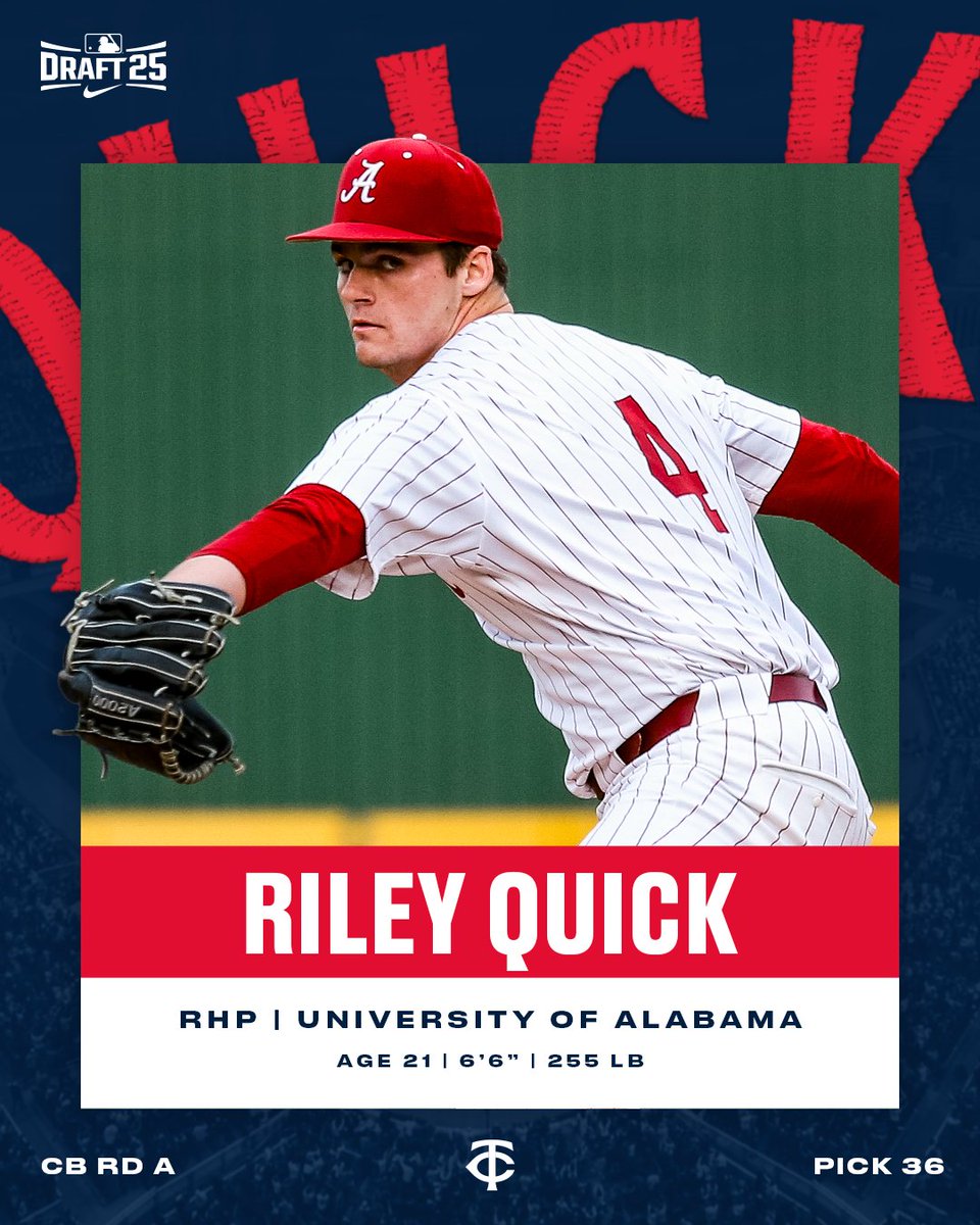 Quick! Look who we drafted!

With the 36th pick in the 2025 #MLBDraft, we have selected Riley Quick.
