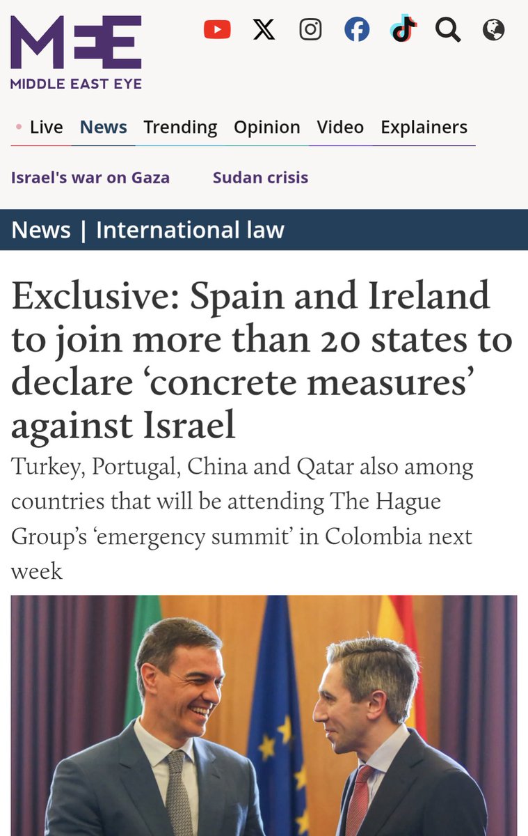 More than 20 countries are holding an "emergency summit" in Colombia to declare “concrete measures against Israel’s violations of international law”.

"The Palestinian genocide threatens our entire multilateral system", warned the Colombian government.

The participating
