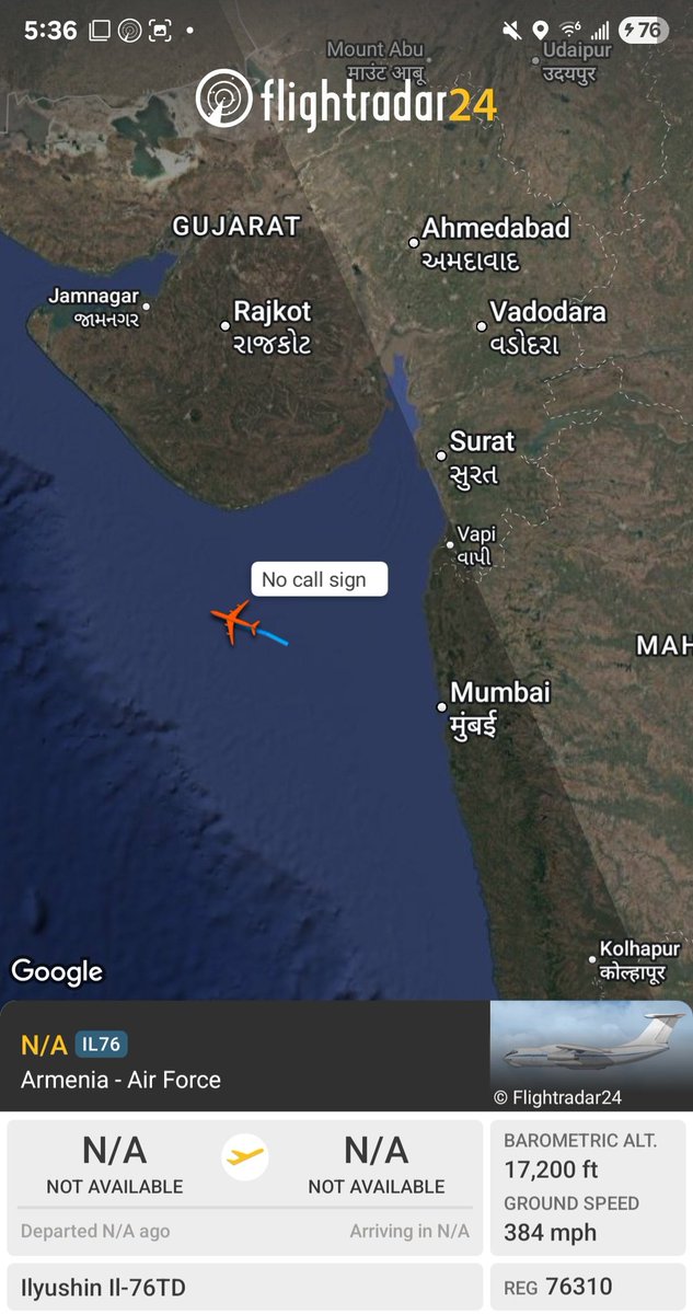 Johnny Gemini (@borrowed7time) on Twitter photo Armenian AF IL-76TD 76310 #600039 departed Mumbai, returning to Yerevan. Aircraft arrived 12 Jul.
<a href="/sipjack1776/">1776Girl</a> <a href="/Aeternum7/">David Galstyan</a> <a href="/Dinlas3/">Dinlas</a> <a href="/GeoVolatileVar/">Geo Volatile Var</a> Armenian AF IL-76TD 76310 #600039 departed Mumbai, returning to Yerevan. Aircraft arrived 12 Jul.
<a href="/sipjack1776/">1776Girl</a> <a href="/Aeternum7/">David Galstyan</a> <a href="/Dinlas3/">Dinlas</a> <a href="/GeoVolatileVar/">Geo Volatile Var</a>