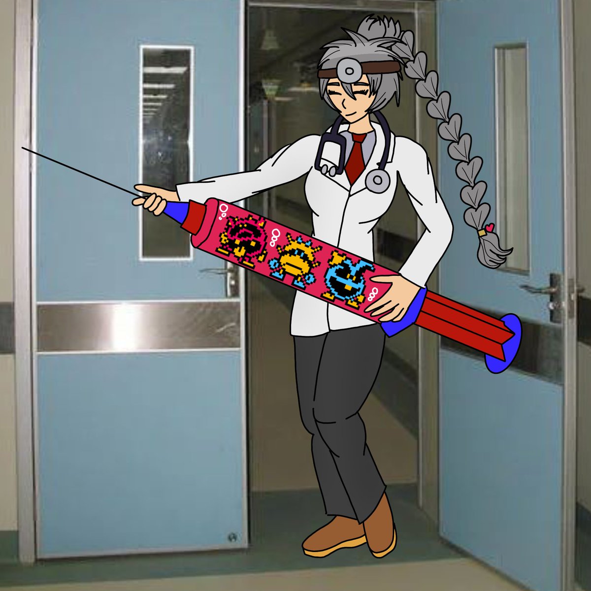 Arthur120034's tweet photo. Kokoro from @DR_LIVeordie as a doctor. Doctor Mario, to be precise. Got lazy with the background, so that's on me. Also, that's going into Kazuki.
#fanart #danganronpa #fangan #drlod #drlodtwt #Mario https://t.co/EqWEQ7B8Ru