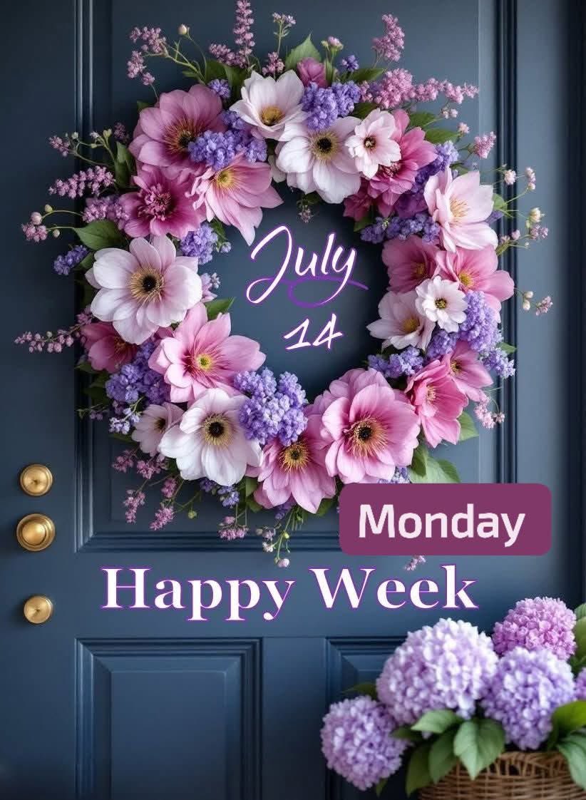 °•🩷
        Monday...🌿🌷🌸
14 July ..
Good Morning 🌿🌷🌸