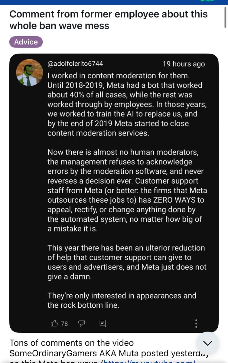 s_simmonstattoo's tweet photo. @meta @facebook @instagram you still haven’t made a statement about the ban wave, but things are coming out about you. The cracks are showing. Everything comes out in the wash, eventually. https://t.co/zR9D2IxInw