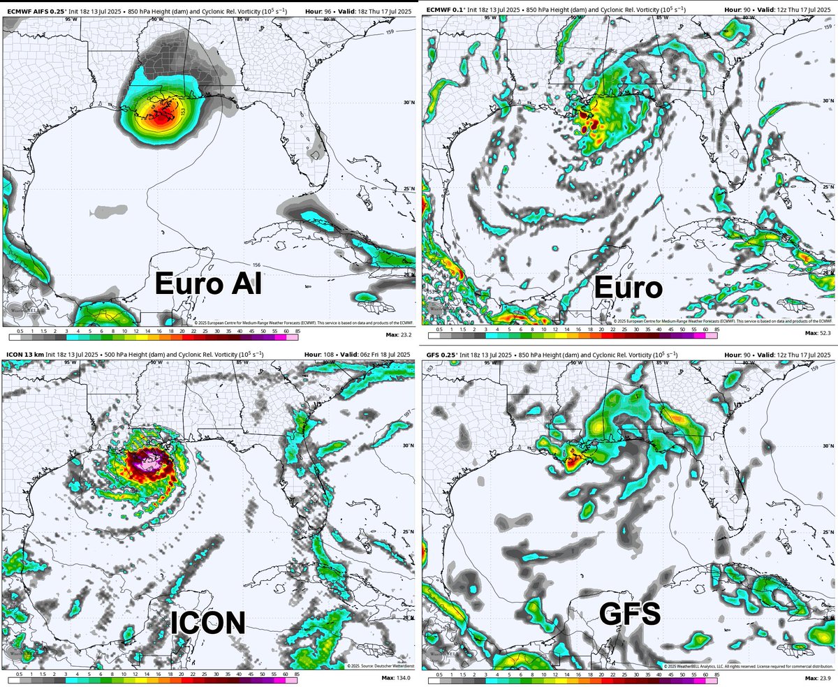 garrettmb's tweet image. A small but non-zero chance of tropical development of a disturbance off the FL/GA coast is possible this week across the Northern Gulf.
Initially, the set up is similar to TS Chantal's genesis with the origins coming from an old frontal boundary.
This is a very conditional…