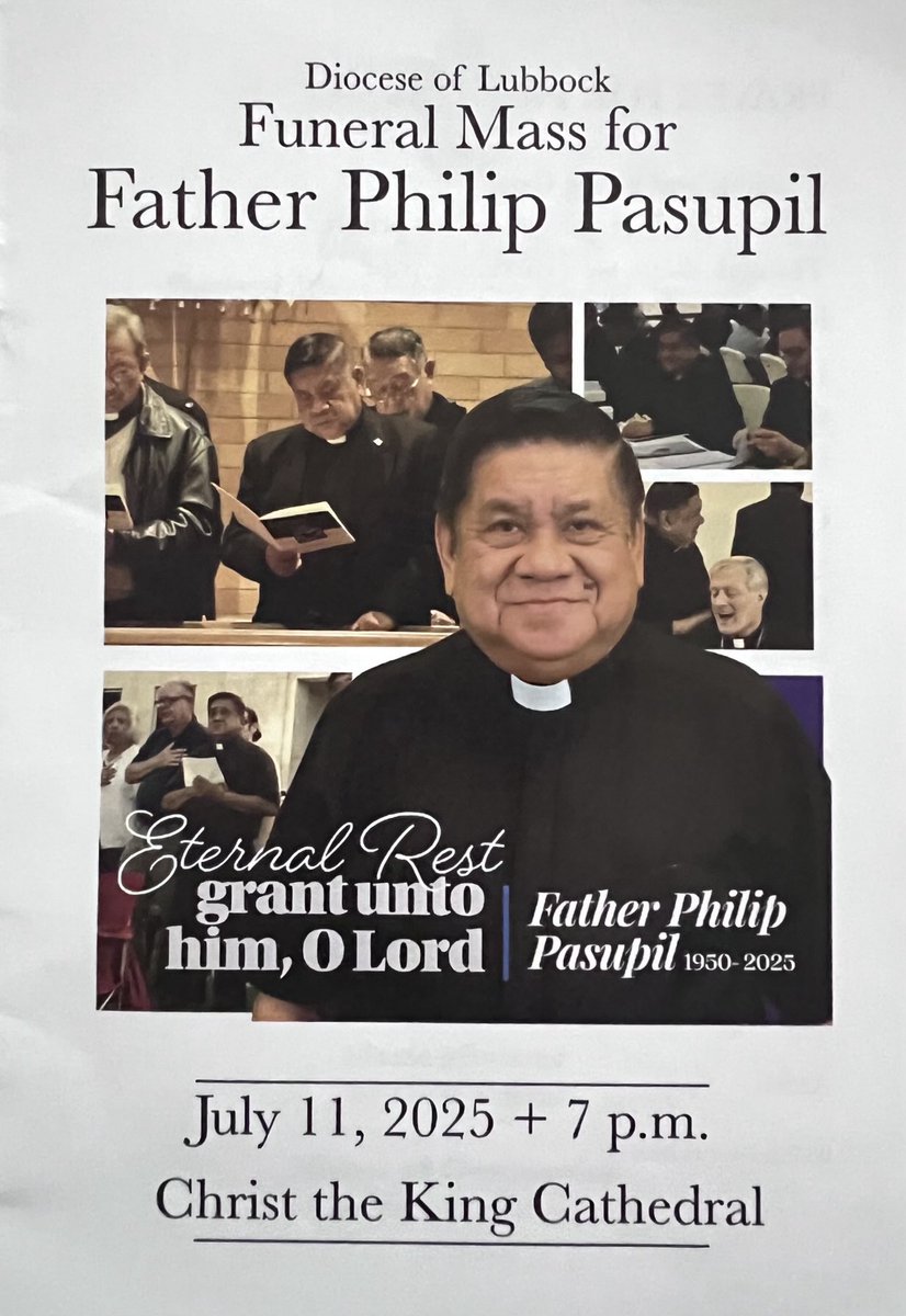 traumamd1's tweet image. John 12:24: truly I tell you, unless a wheat fall to the ground & dies. it remains only a grain. But if it dies, it produces many seeds.
RIP Fr Philip @umchealthsystem Chaplain @CatholicLubbock memorable service by @BishopLubbock Most Rev. Coerver 