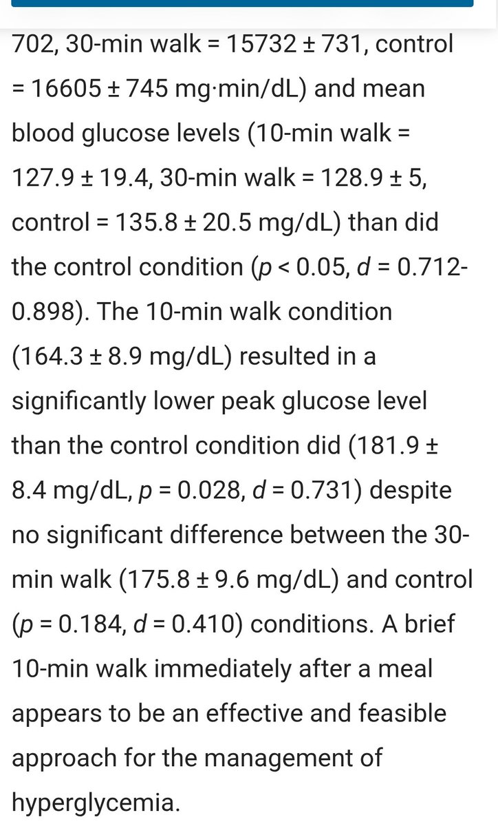 Tuesday3795's tweet image. งานวิจัย พบว่า หลังกินข้าวแล้วเดินทันทีเป็นเวลา 10 นาที ช่วยควบคุมระดับน้ำตาลในเลือดได้ดีมาก