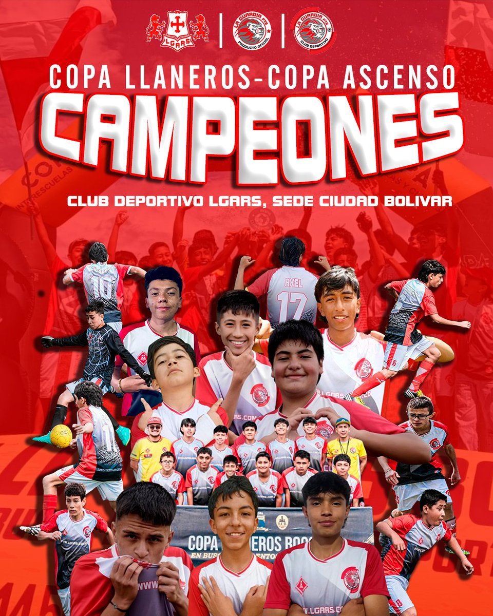 🏆 Felicidades a la categoría 2010 en nuestra sede de Ciudad Bolívar tras obtener el título de campeónes en la final de la Copa Ascenso de Copa Llaneros, seguimos recogiendo los frutos del trabajo, el esfuerzo y el sacrificio de nuestros jugadores y cuerpo técnico, vamos por más.