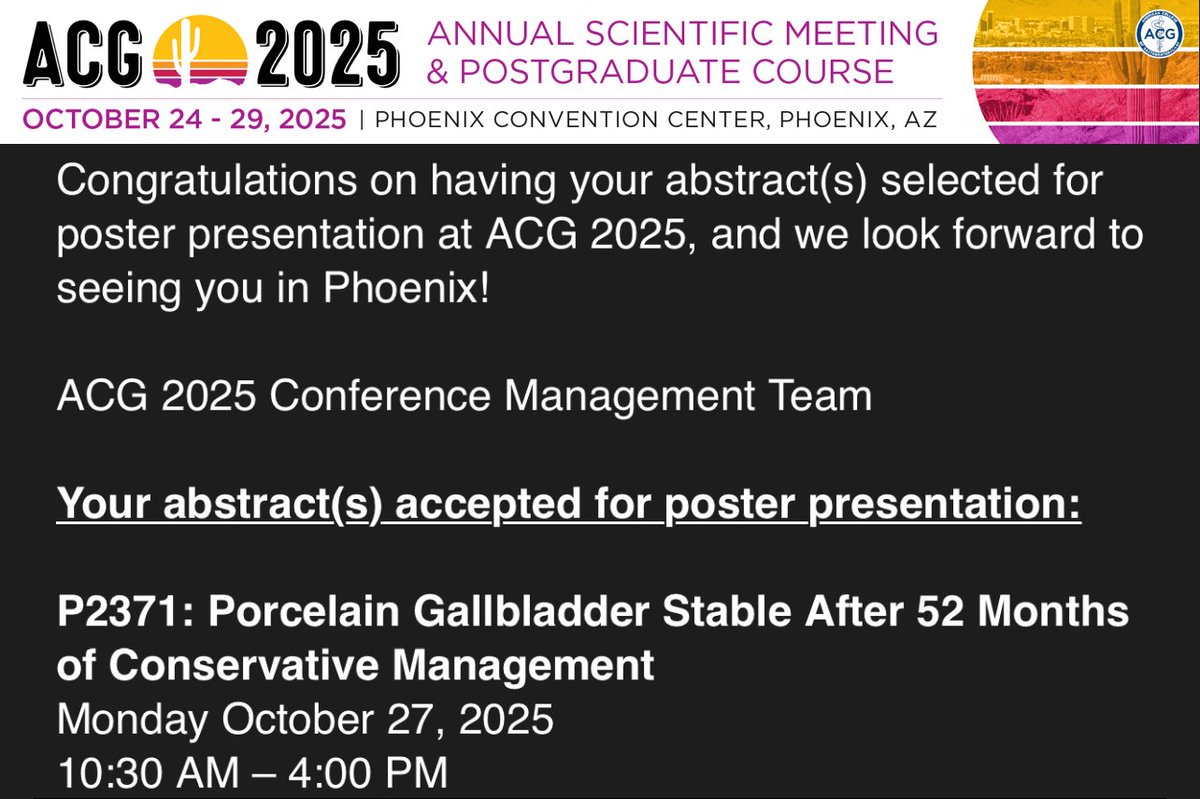 KaiserSadiq's tweet image. Excited to announce that our case report was accepted to @AmCollegeGastro #ACG2025!!