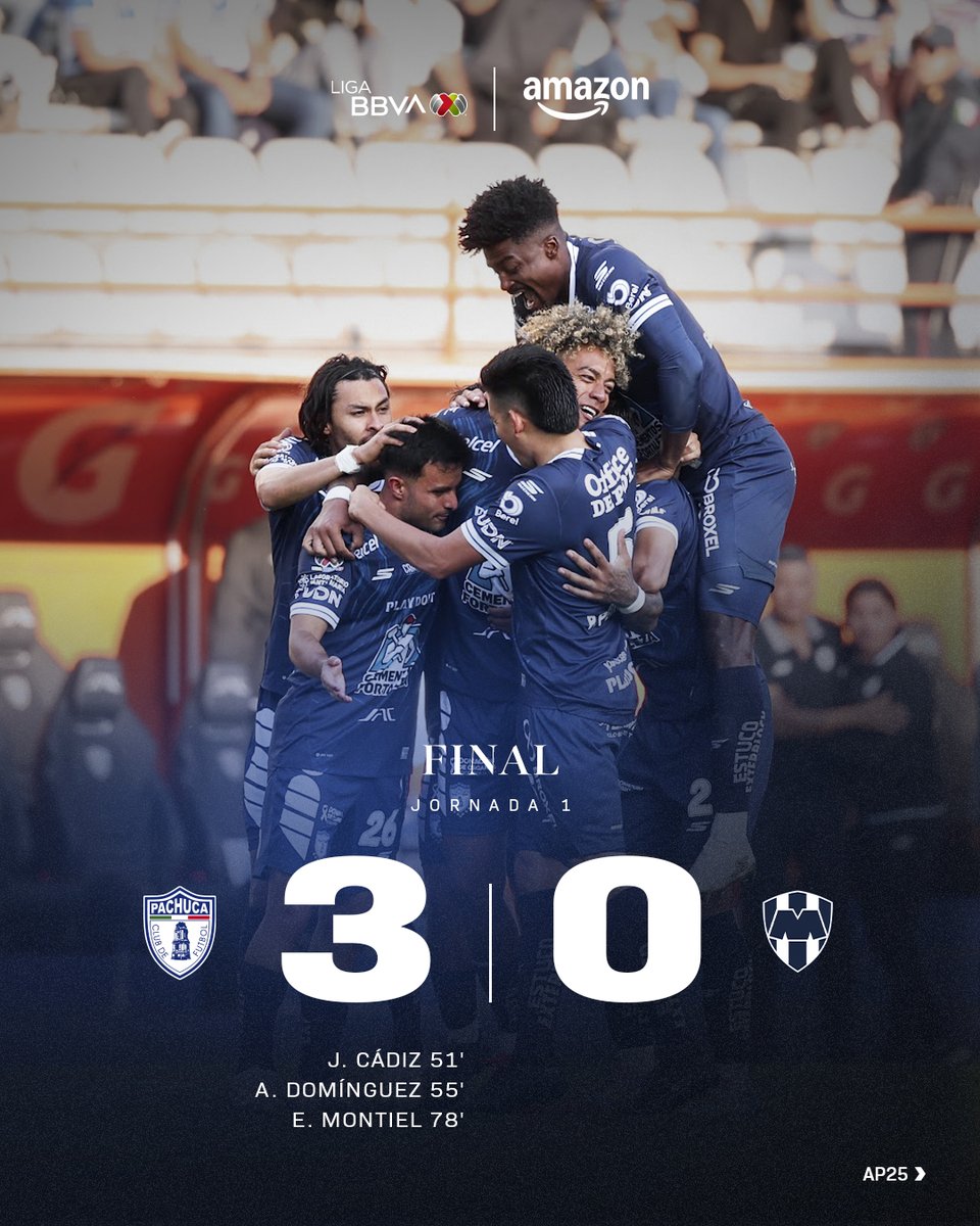 LigaBBVAMX's tweet photo. ¡Los @Tuzos abren el #Apertura2025 con triunfo! 🔥

Los de la Bella Airosa se imponen a los regios y suman sus primeros tres puntos del torneo. 👊
Los detalles 👉 https://t.co/k1wIC7CQON

El marcador es traído por @amazonmex. 📦

#Jornada1 | #Apertura2025 | #LaLigaDeLaAfición https://t.co/HP68OYXV2N