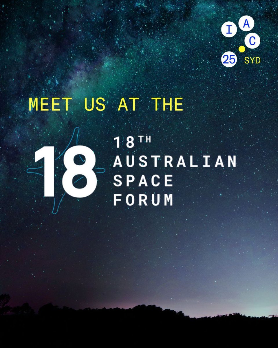 IAC 2025 (@iac2025sydney) on Twitter photo ✨ We’re heading to the 18th Australian Space Forum!
Catch <a href="/lisavitaris/">Lisa Vitaris</a>, Director of IAC 2025, and <a href="/AnnieHandmer/">Dr. Annie Handmer</a>, IPC Co-Chair, IAC 2025, as they share updates on how Sydney is preparing to welcome the world’s premier space congress this September.
<a href="/AusSpaceAgency/">Australian Space Agency</a> ✨ We’re heading to the 18th Australian Space Forum!
Catch <a href="/lisavitaris/">Lisa Vitaris</a>, Director of IAC 2025, and <a href="/AnnieHandmer/">Dr. Annie Handmer</a>, IPC Co-Chair, IAC 2025, as they share updates on how Sydney is preparing to welcome the world’s premier space congress this September.
<a href="/AusSpaceAgency/">Australian Space Agency</a>