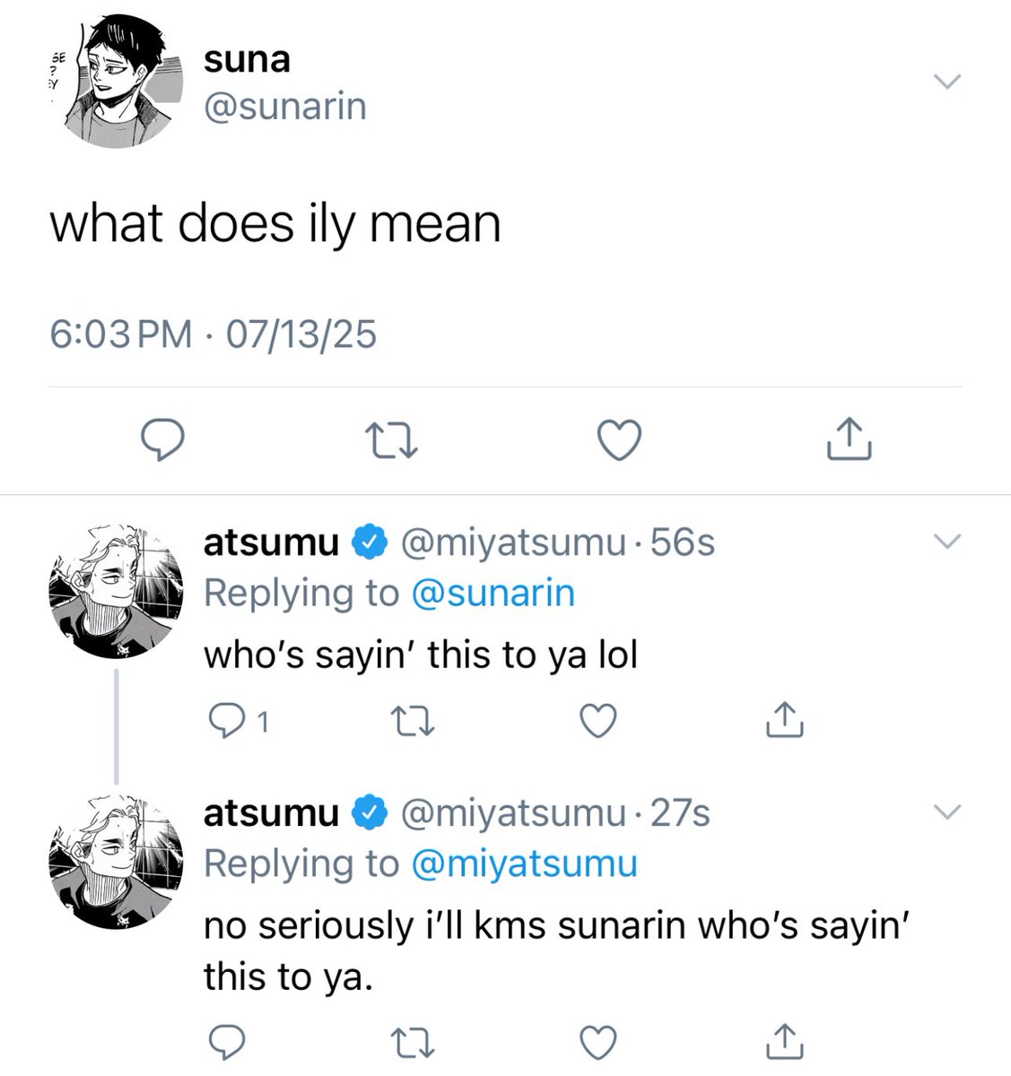 inarzkis's tweet image. #atsusuna chronically online suna knows exactly what it means he’s just trying to make atsumu jealous