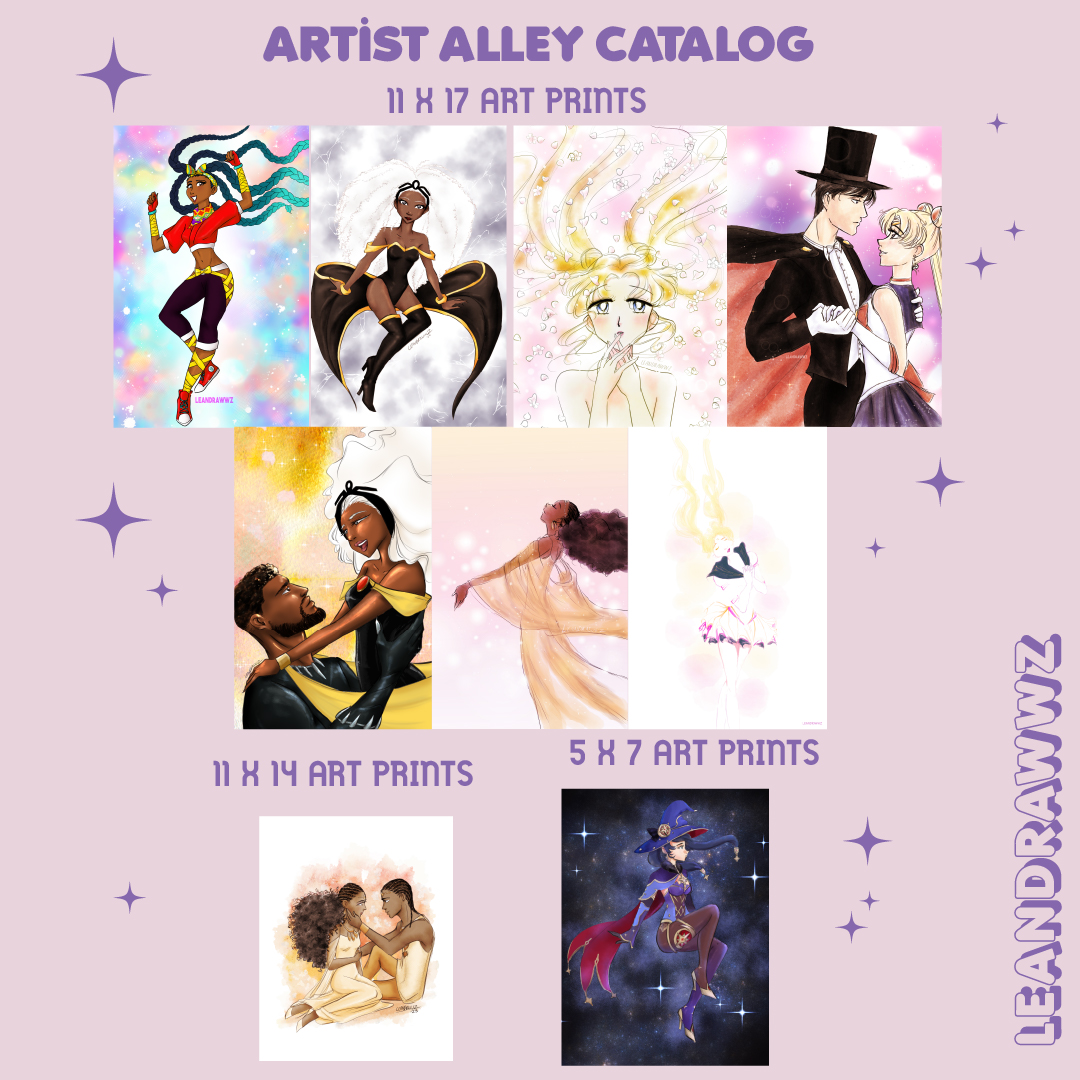 leandrawwz's tweet image. I had put together a little catalog of the things I sell at my artist alley. I'm still kinda new to doing all these conventions regularly but trying to promote more now.