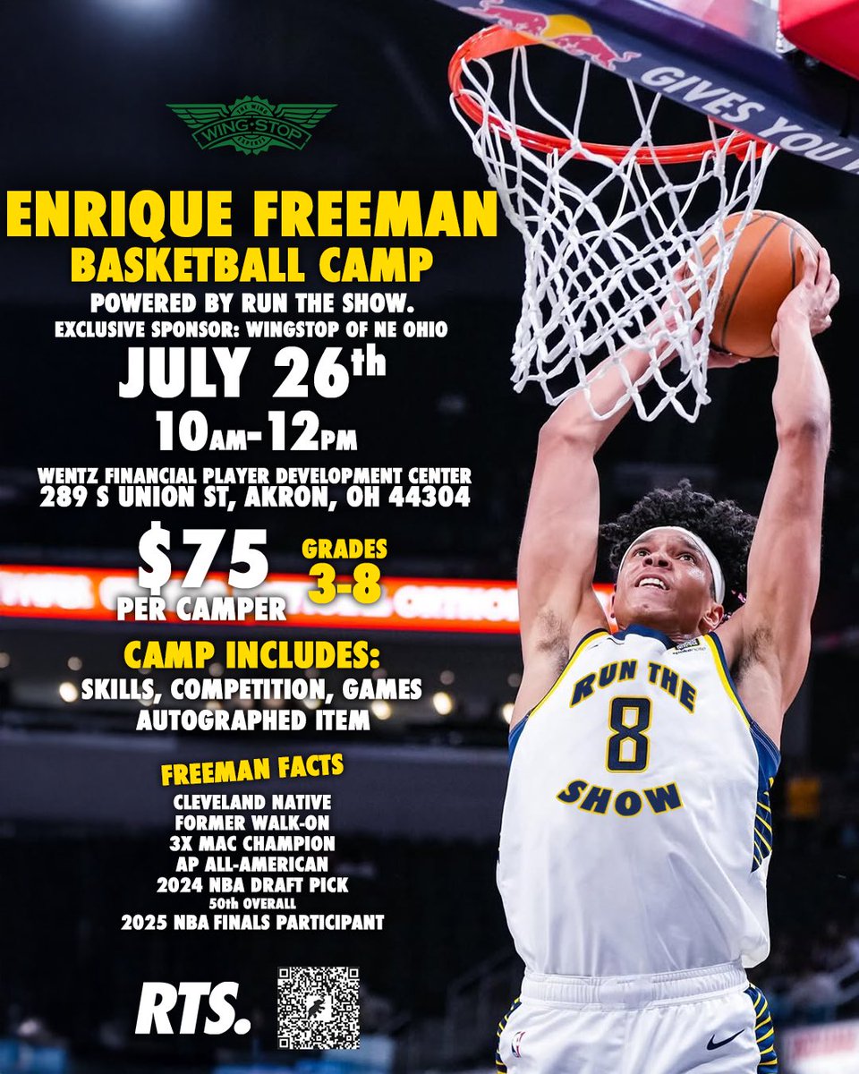 PeterFarkas_'s tweet image. 🚨CLE hoopers! @EnriqueFreeman_ is hosting his first basketball camp powered by @RunTheShow_ this month!
A great opportunity to learn from some of the best in NEO hoops! Sign up here ⬇️
🔗: form.jotform.com/Neal_Tyler/enr…