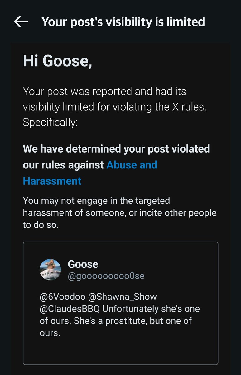 gooooooooo0se's tweet image. It turns out using literal definitions of words can get your posts limited.
This place is deeply unserious.
A story in 3 parts.
