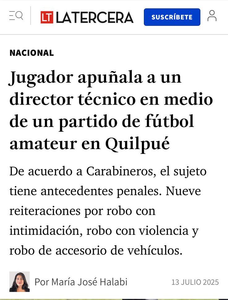 🔴 En Quilpué apuñalan a un DT. En Colina, dos asesinatos en una cancha.
¡El fútbol amateur está siendo tomado por la violencia!

Desde la Comisión de Deportes citamos 3 veces al Ministro de Seguridad <a href="/LuisCorderoVega/">Luis Cordero Vega</a>… pero no asistió.
Como presidente de la Comisión, lo insto a