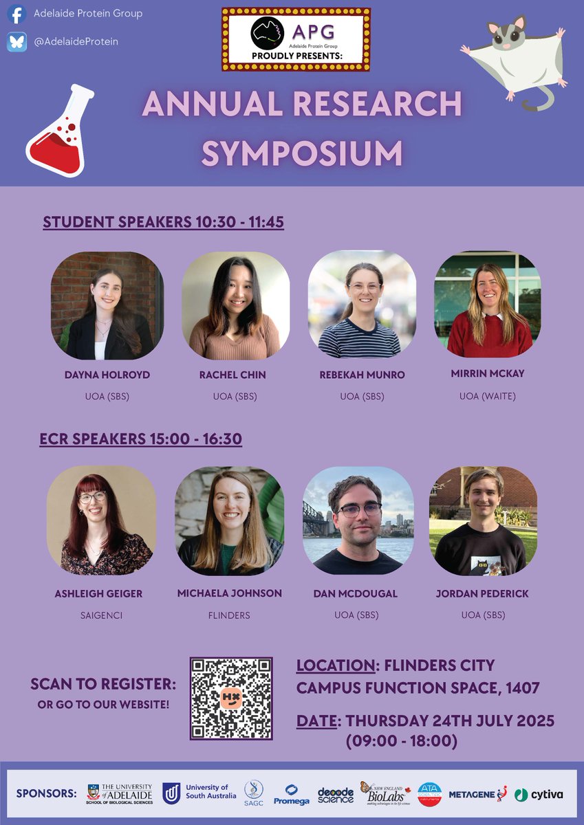 AdelaideProtein's tweet image. 🚨 The wait is over! 🚨

🔥We are beyond excited to introduce the amazing speaker line-up for the APG Annual Research Symposium! 🔬

💥Get ready for a day of ground-breaking science and inspiring stories from rising research stars!