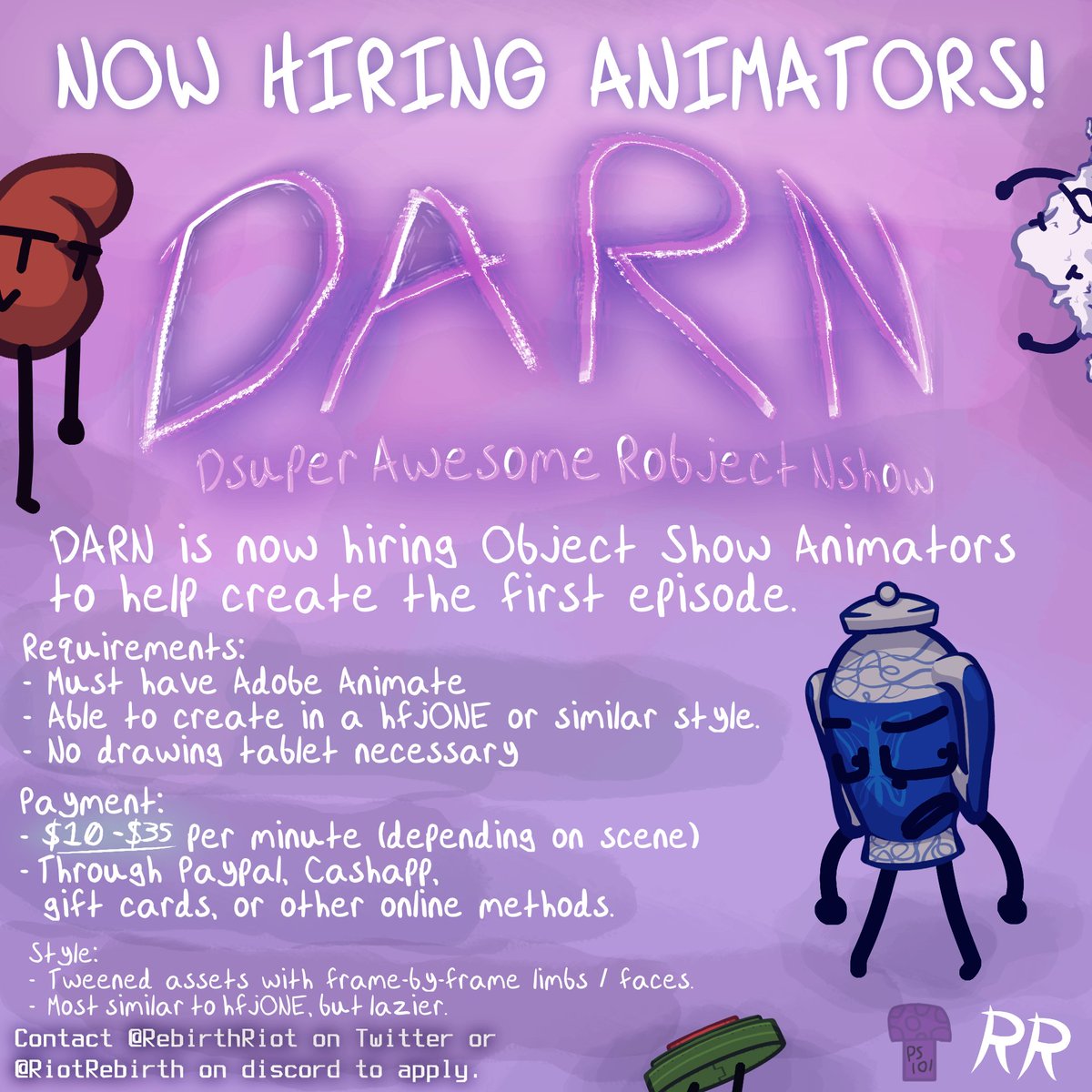 p_shroom101's tweet photo. our object show DARN is now hiring animators for the first episode! please apply im cold and lonely and hungry and miss my mom and

#darnosc #osc #bfdi https://t.co/PIZ9fPdpcL
