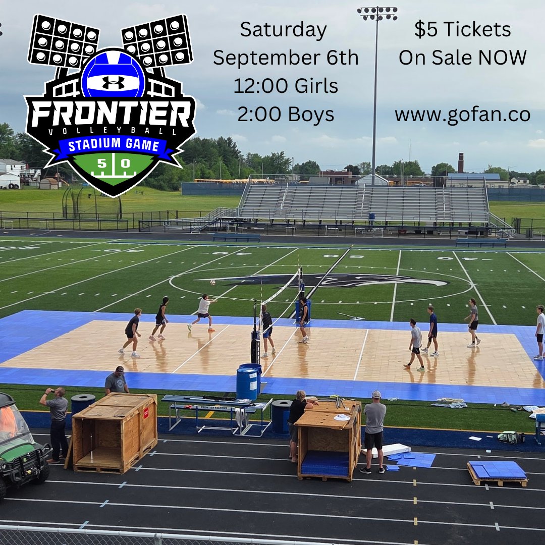 History in the Making - Frontier High School
Hamburg, NY

First sanctioned boys outdoor high school volleyball match in New York State and the United States!

$5 General Admission🎟️ : gofan.co/event/3502135?…