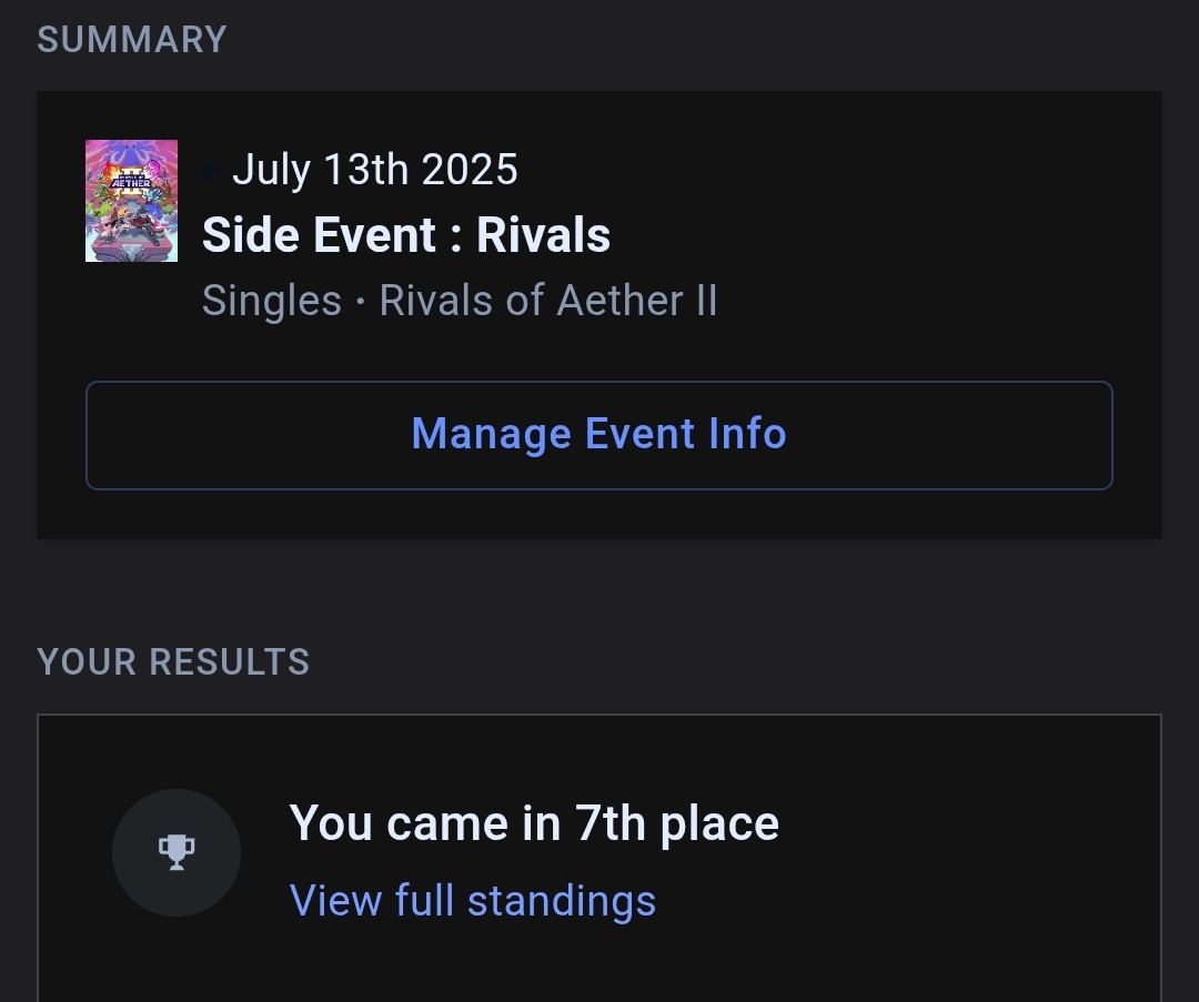 Ah oui j'ai top 8 à un major de Rivals aussi