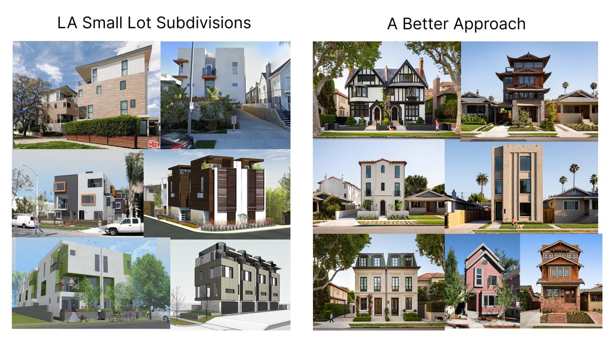 CohenSite's tweet photo. One thing I really don't like about LA's Small Lot Ordinance is that it results in projects that don't treat the public street as the front of the home https://t.co/Ia41xLzNY1