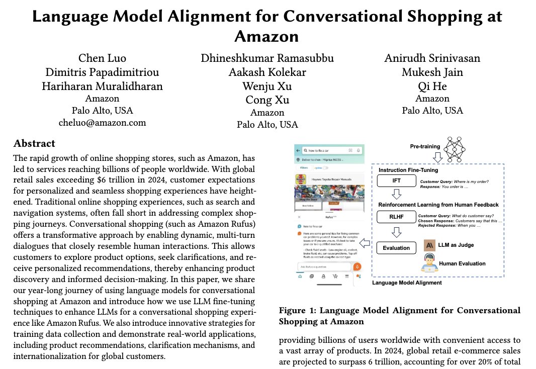 rackingroll's tweet image. We’re revealing the magic behind aligning LLMs to power conversational shopping for customers of Amazon Rufus at hashtag#SIGIR2025!

If you’re in Padua this year, come check out our presentation and posters!
Details: lnkd.in/gu4Sx5nJ