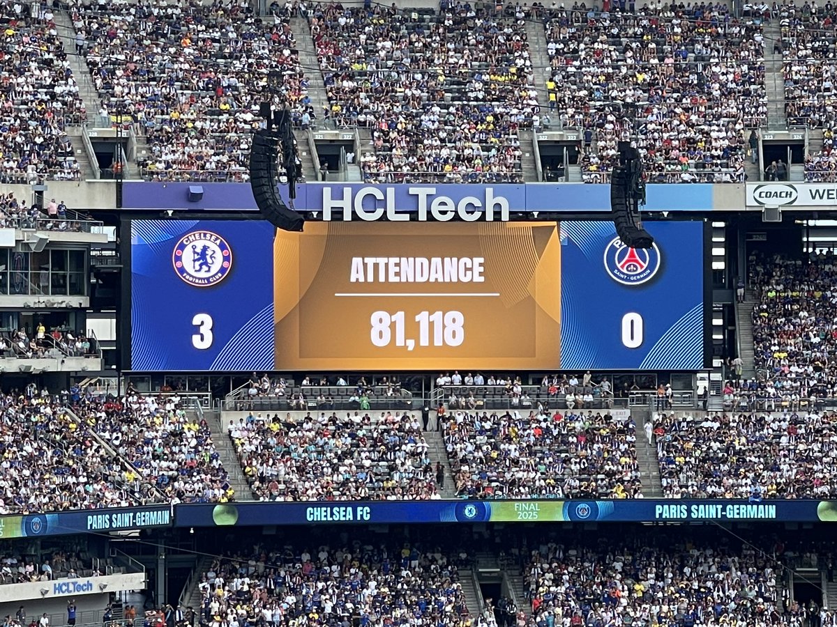 CliveKyazze's tweet photo. A #FIFACWC record 

79’ Chelsea 🏴󠁧󠁢󠁥󠁮󠁧󠁿 3-0 PSG 🇫🇷 - New Jersey

#CKSports #FIFACWCWithClive #FIFACWC https://t.co/OOpcK4Vc7M