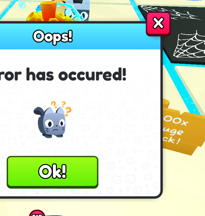 Tacticalnoobyyy's tweet photo. @CoderTony_ @CoderLucas @chickenputty @BuildIntoGames
Hey guys! the tier 5 100x egg isn't working when we try to hatch it, it gives us an error message.
#buildintogames #petsimulator99 #PS99 https://t.co/3XwS8nVQbf