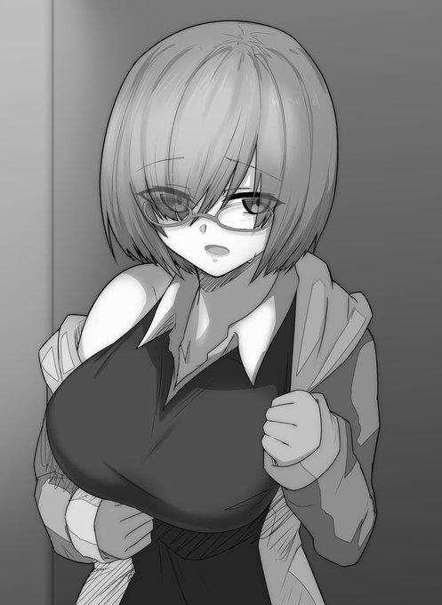 事後…いそいそと服を着るマシュ 