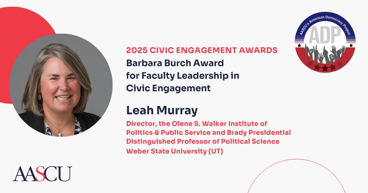Congratulations to Leah Murray <a href="/WeberStateU/">Weber State University</a> for receiving the Barbara Burch Award!
#FullParticipation