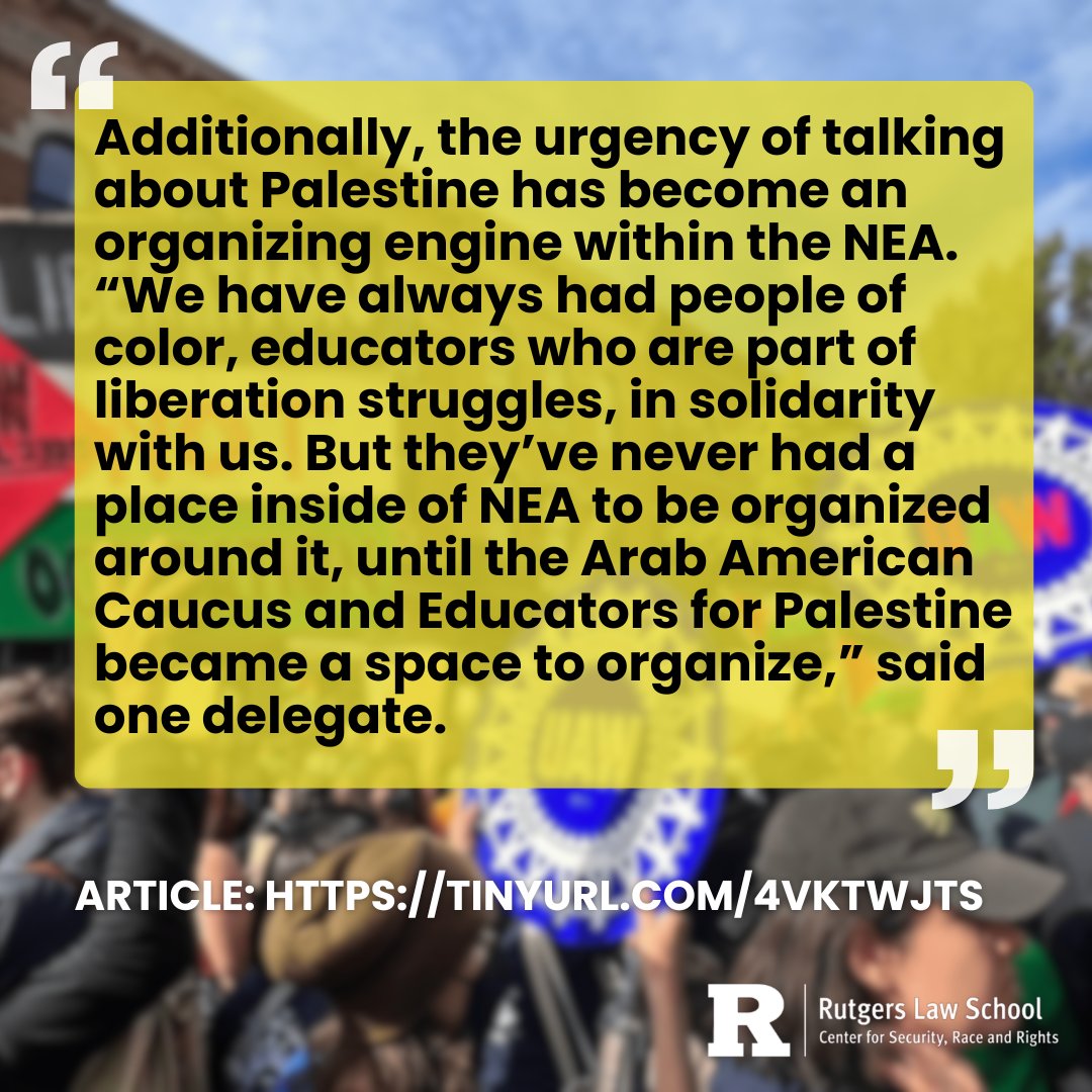 Center for Security, Race and Rights (@rucsrr) on Twitter photo Check out this new piece by faculty affiliate Emmaia Gelman: 'The National Education Association Just Voted to Cut All Ties to the Anti-Defamation League.'
Full Article: tinyurl.com/4vktwjts
<a href="/institutecsz/">Institute for the Critical Study of Zionism</a> Check out this new piece by faculty affiliate Emmaia Gelman: 'The National Education Association Just Voted to Cut All Ties to the Anti-Defamation League.'
Full Article: tinyurl.com/4vktwjts
<a href="/institutecsz/">Institute for the Critical Study of Zionism</a>