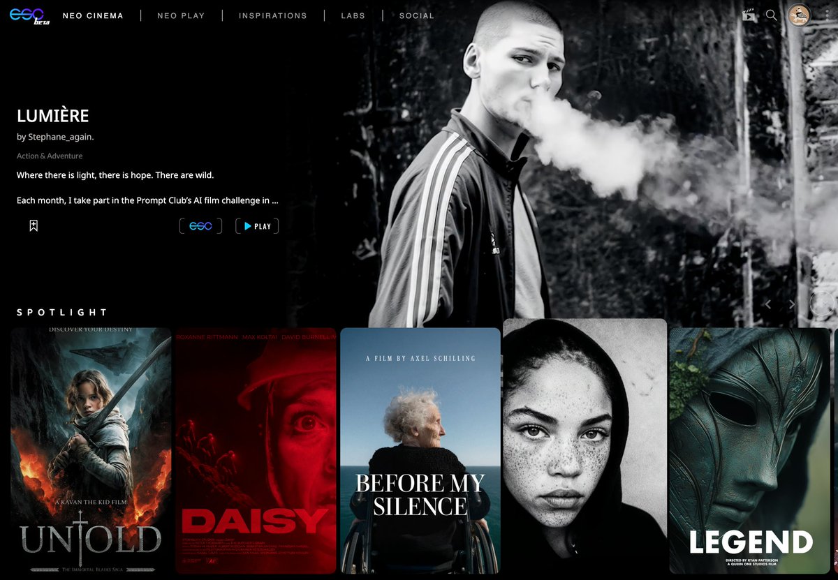 So cool to see my short for the Prompt Club, Lumière, featured on <a href="/escapeaimedia/">ESCAPE</a>  alongside some beautiful films &amp; the cool kids, Kavan, Ryan, the storybooks studio crew and Axel. Big up Luke &amp; John for your support since day 1.