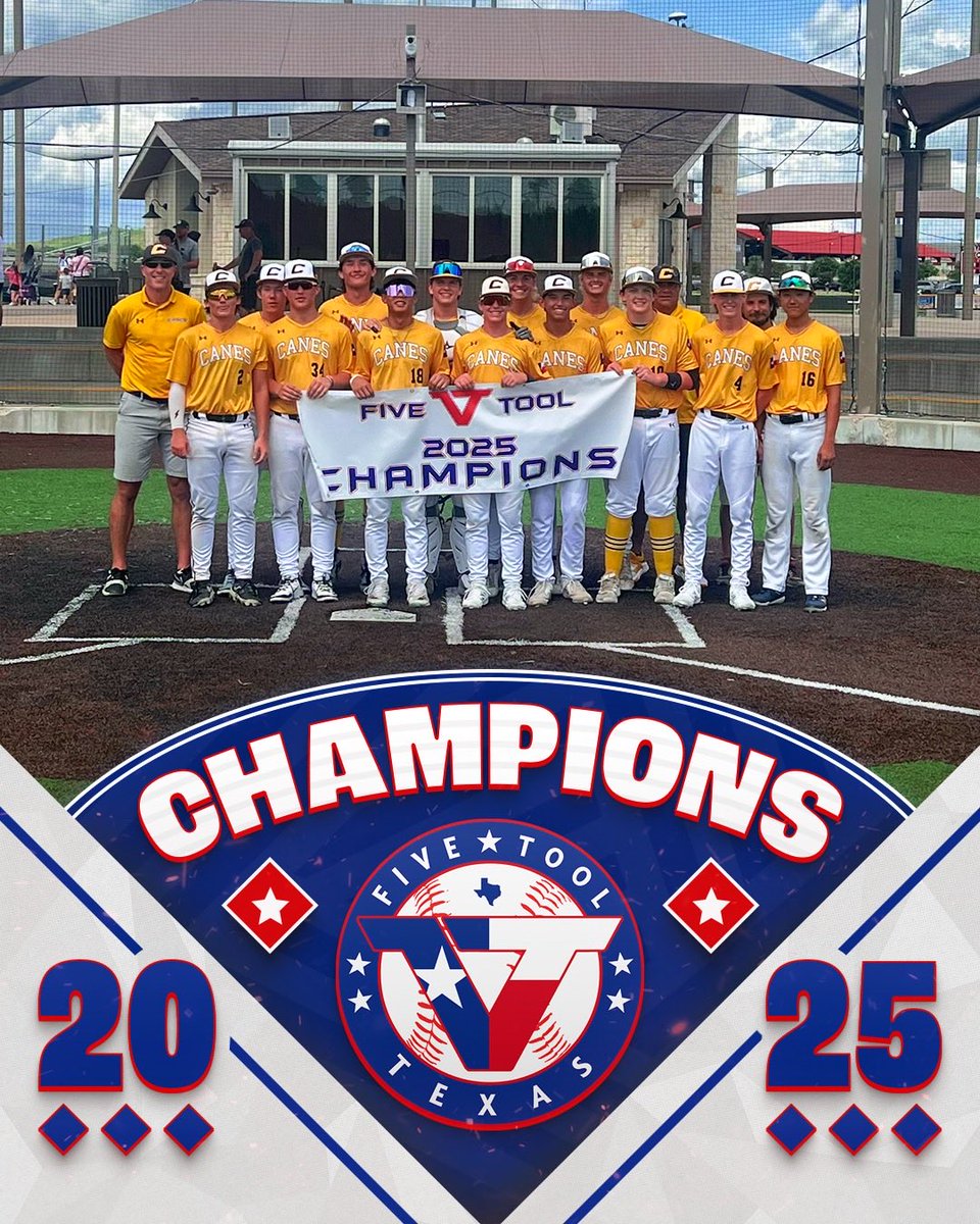✭Five Tool Texas✭ (@fivetooltexas) on Twitter photo 🏆CHAMPIONS🏆
Congrats to <a href="/TheCanesSW_NTX/">Canes Southwest - NTX</a> 16U Broadway on winning the 16U National championship of the <a href="/FiveTool/">Five Tool Baseball</a> Texas Summer Classic Satellite Series!
#WatchEm / #SummerClassicSS 🏆CHAMPIONS🏆
Congrats to <a href="/TheCanesSW_NTX/">Canes Southwest - NTX</a> 16U Broadway on winning the 16U National championship of the <a href="/FiveTool/">Five Tool Baseball</a> Texas Summer Classic Satellite Series!
#WatchEm / #SummerClassicSS