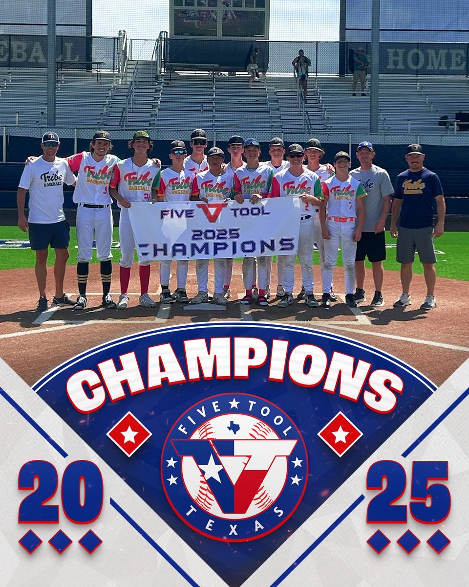 🏆CHAMPIONS🏆

Congrats to <a href="/NTxTribe/">NTX Tribe</a> Dulaney on winning the 15U American Red championship of the <a href="/FiveTool/">Five Tool Baseball</a> Texas Summer Classic Satellite Series!

#WatchEm / #SummerClassicSS