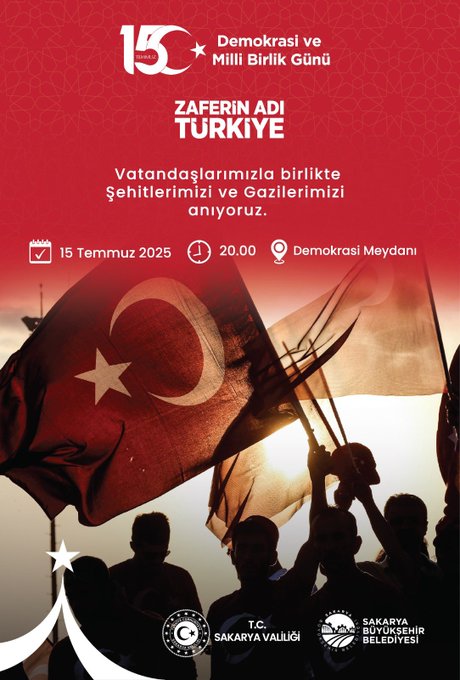 Sakarya Halkına Çağrı: 15 Temmuz Demokrasi Günü