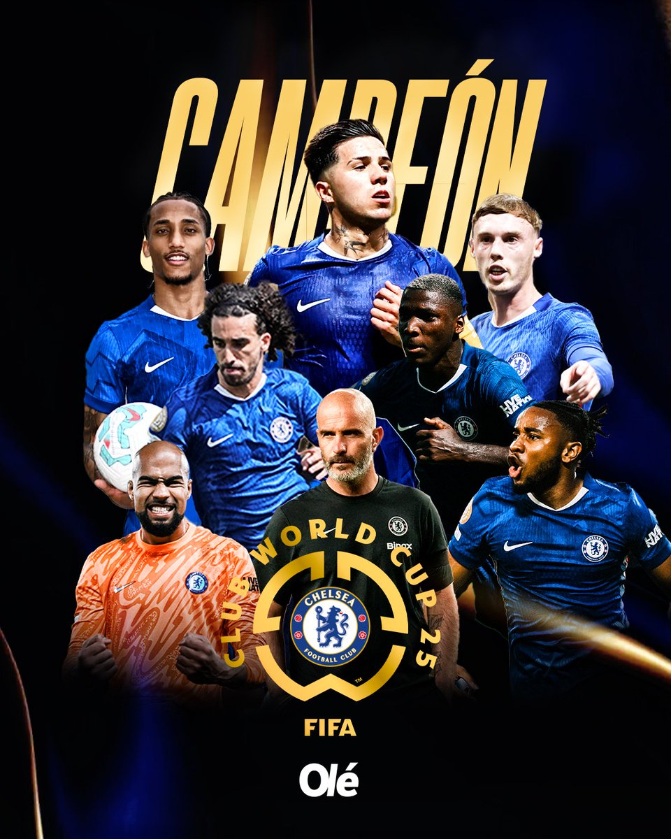 DiarioOle's tweet photo. CHELSEA CAMPEÓN DEL MUNDO 🏆🌍

El equipo inglés bailó al PSG y se quedó con la primera edición del Mundial de Clubes de 32 equipos https://t.co/5BiJSiMIyF