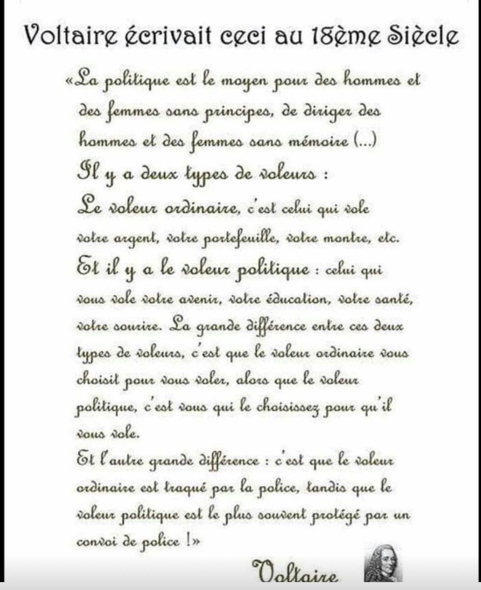 Voleur politique &amp; voleur ordinaire d’après Voltaire