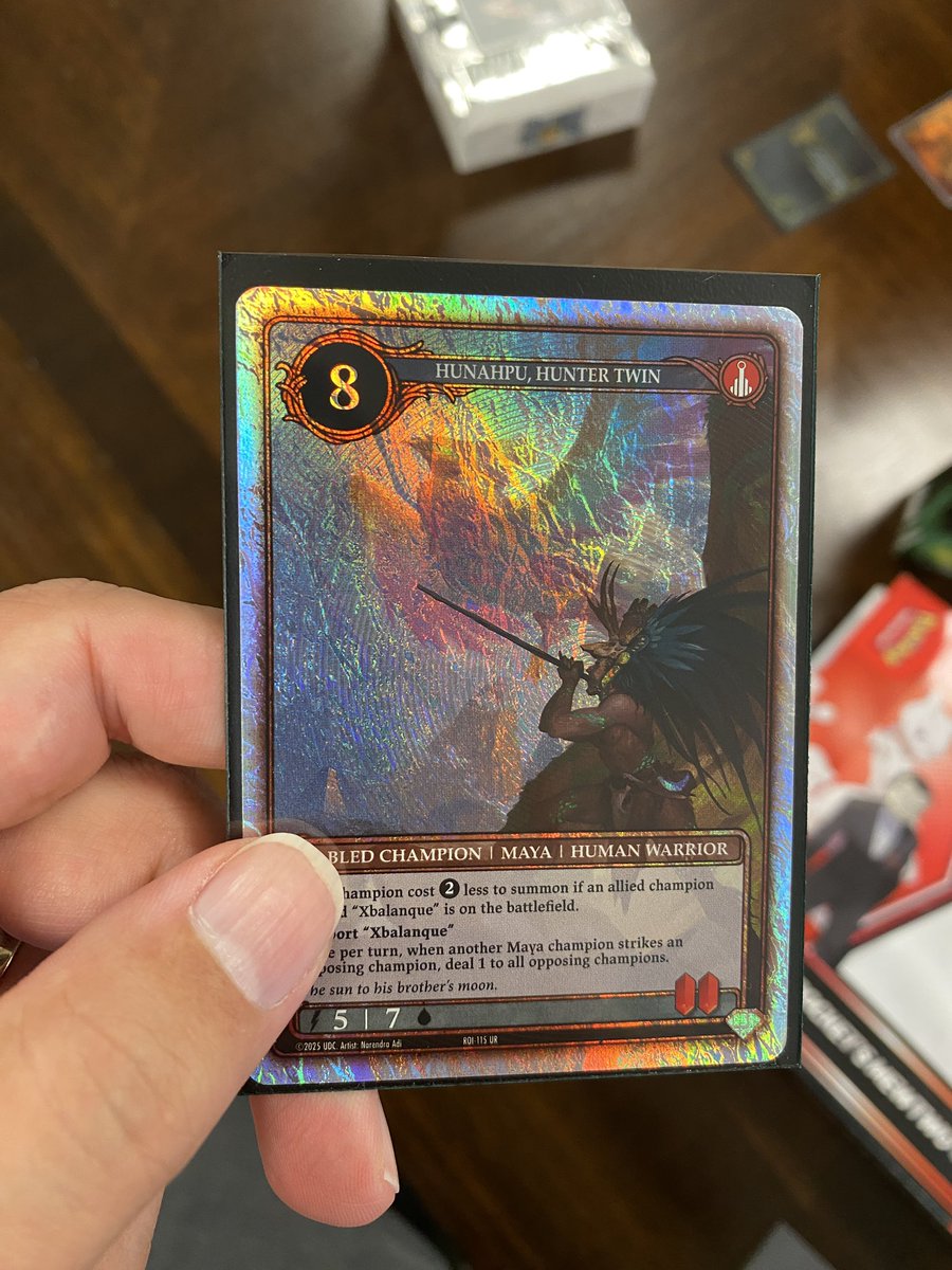 Raijinku's tweet image. I taught someone how to play #RushOfIkorr today and they pulled a fractured foil ultra rare! 😮