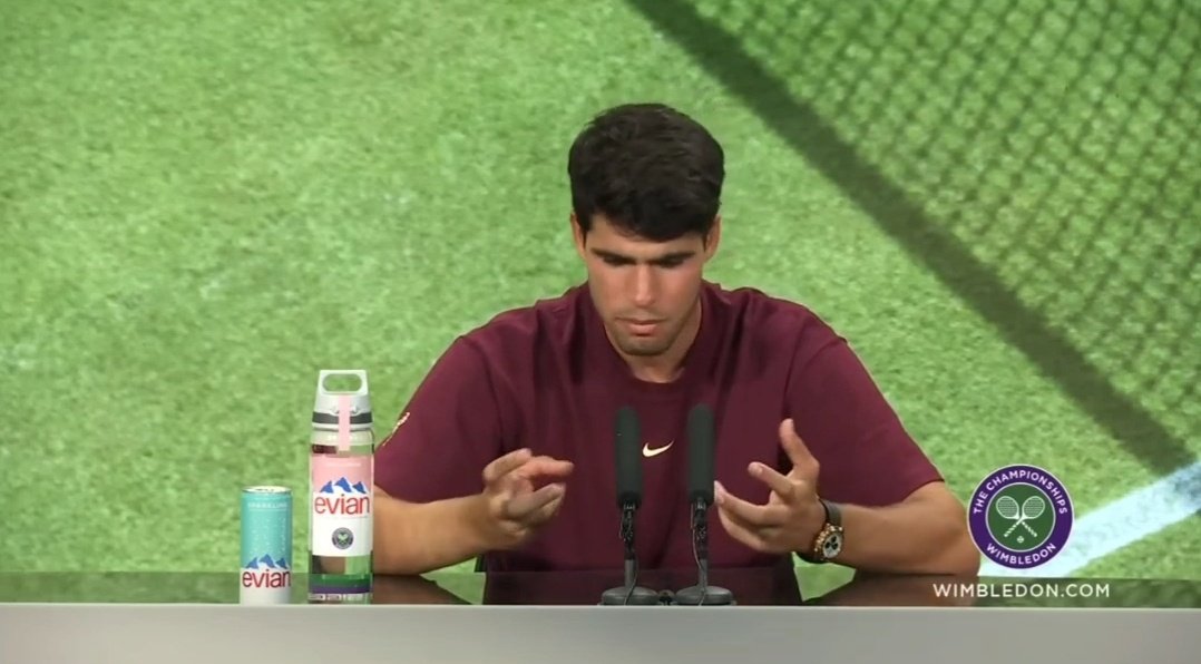 TennisCentel's tweet image. Alcaraz after Wimbledon loss to Sinner:
"Well, how can I say, I had huevos for breakfast like usual. It's the most important meal for the fuel. I ate the bean toast the first time, four pieces. My stomach, I say it in Spanish, I had mierda after the match. Much better now."