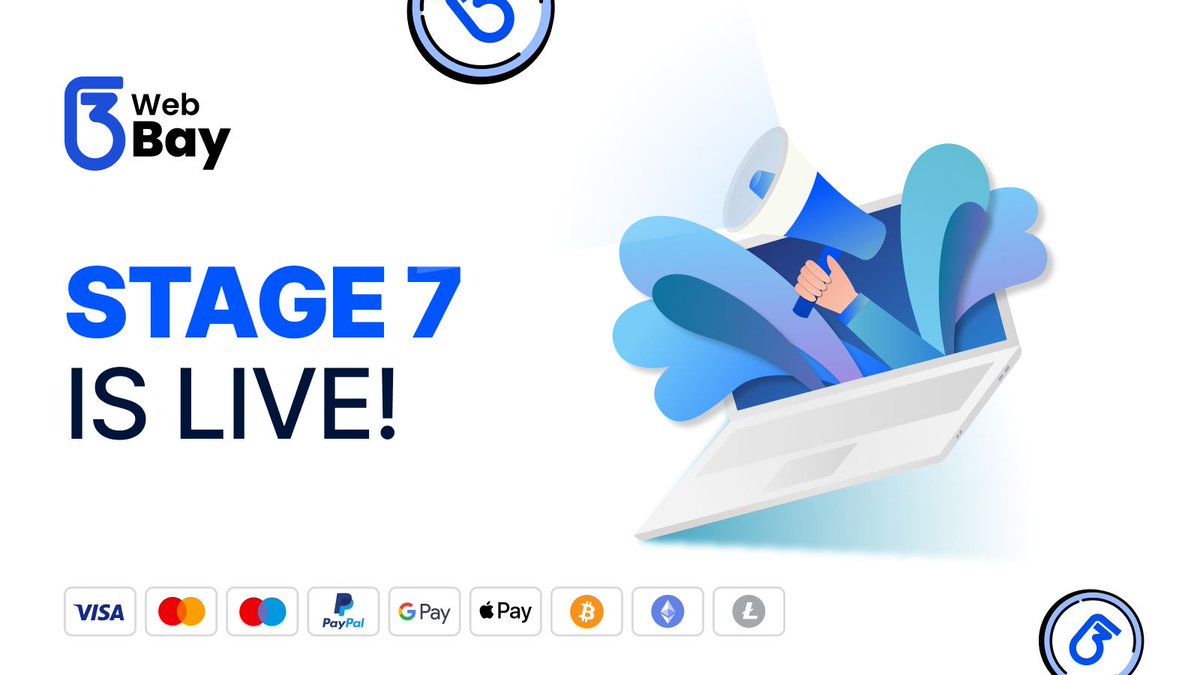 web3bayofficial's tweet photo. ๐ STAGE 7 IS LIVE!
Big things are happening at Web3Bay, weโre leveling up and taking things to the next stage! ๐ฅ๐ป
Join the movement and be part of the future.
๐ณ Now accepting: Visa, Mastercard, PayPal, Apple Pay, Google Pay, and Crypto!
#Web3Bay #Stage7 #NowLive #CryptoPayments #TechLaunch #Fintech #DigitalFuture #StartupGrowth #Web3Commerce