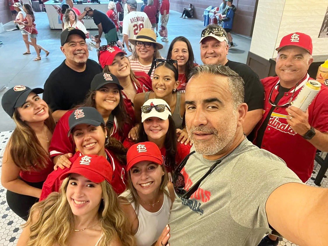 FL_Gold_Torres's tweet photo. Our Florida Gold family enjoying the @Cardinals game before the action starts for us tomorrow at the @TCSFastpitch Nationals! #gocardinals❤️ #goldallday🧡🖤 #missingafew https://t.co/xR3cg2b7Ub