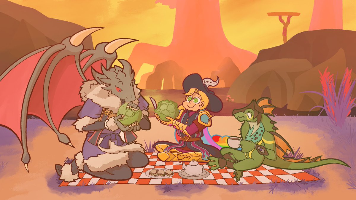 NYChannelRS's tweet image. Picnic on Iaia! 🧺🥬
#RACArtFight Attack #2 on Pachirsdoodles over on 🟦🌤️