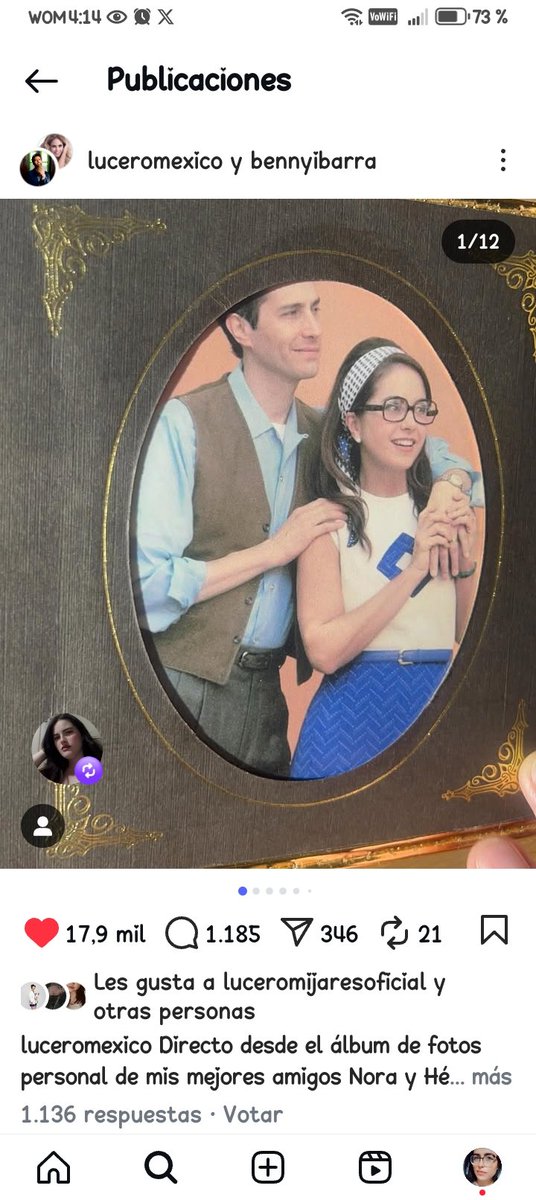 NicoleNickyV's tweet photo. Recuerdo que en su momento para #GalloDeOro salió especie de album de fotos inéditas de Dioni y Bernarda y ahora para #NuestrosTiempos salió algo muy similar con fotos preciosas de Nora y Héctor...Yo me pregunto si Lucero se queda con esas joyas de recuerdos edición fan... https://t.co/vnLzPYQEwS