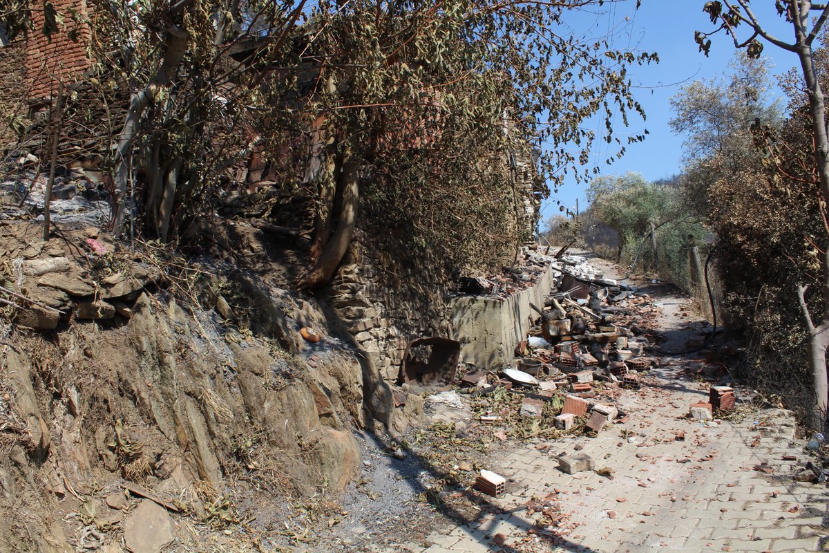 Ödemiş'te yangından en çok etkilenen Tosunlar Köyü Muhtarı Recep Fırtına'yı Ödemiş merkezdeki işyerinde ziyaret ederek, geçmiş olsun dileklerimizi ilettik.

Ardından Üzümlü Köyünde vatandaşlarımızın taleplerini dinledik. 
Yangında özellikle koordinasyonsuzluktan şikayetçi