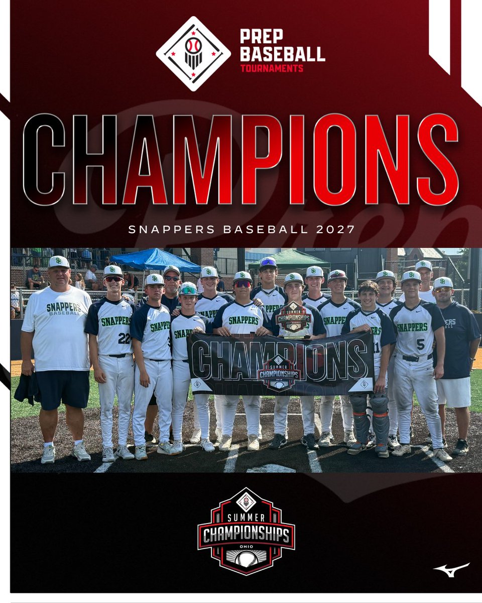 Prep Baseball Ohio (@prepbaseballoh) on Twitter photo 🥇TOURNAMENT CHAMPIONS 🥇
Snappers Baseball 2027 | @clubsnappers
Championship Game MVP - Benjamin Szczepanski
🏆 PBT Northeast Ohio Summer Championships🏆
⚾️ 16U Champions
📅 7/10-7/13
📍 Cleveland, OH
<a href="/PBRTournaments/">Prep Baseball Tournaments</a> | <a href="/pbtscouting/">Prep Baseball Scouting</a> | <a href="/PrepBaseOHScout/">Prep Baseball Ohio Scouting Coverage</a> 🥇TOURNAMENT CHAMPIONS 🥇
Snappers Baseball 2027 | @clubsnappers
Championship Game MVP - Benjamin Szczepanski
🏆 PBT Northeast Ohio Summer Championships🏆
⚾️ 16U Champions
📅 7/10-7/13
📍 Cleveland, OH
<a href="/PBRTournaments/">Prep Baseball Tournaments</a> | <a href="/pbtscouting/">Prep Baseball Scouting</a> | <a href="/PrepBaseOHScout/">Prep Baseball Ohio Scouting Coverage</a>