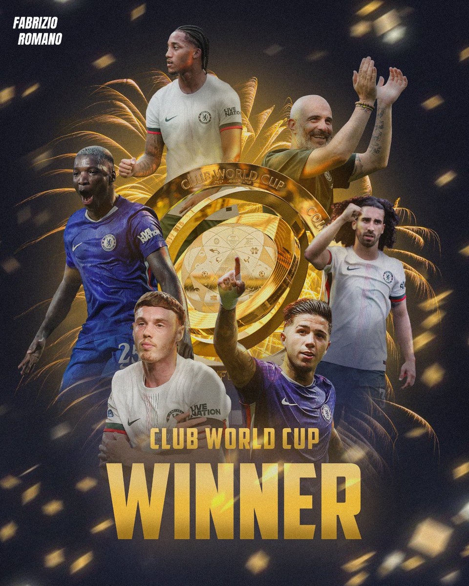 🔵🏆 Chelsea are Club World Cup champions!
A dominant 3-0 win over PSG in the final seals it in style.
Enzo Maresca delivers silverware in his debut season.
World-class. World winners. 🌍💙 #CFC #ClubWorldCup