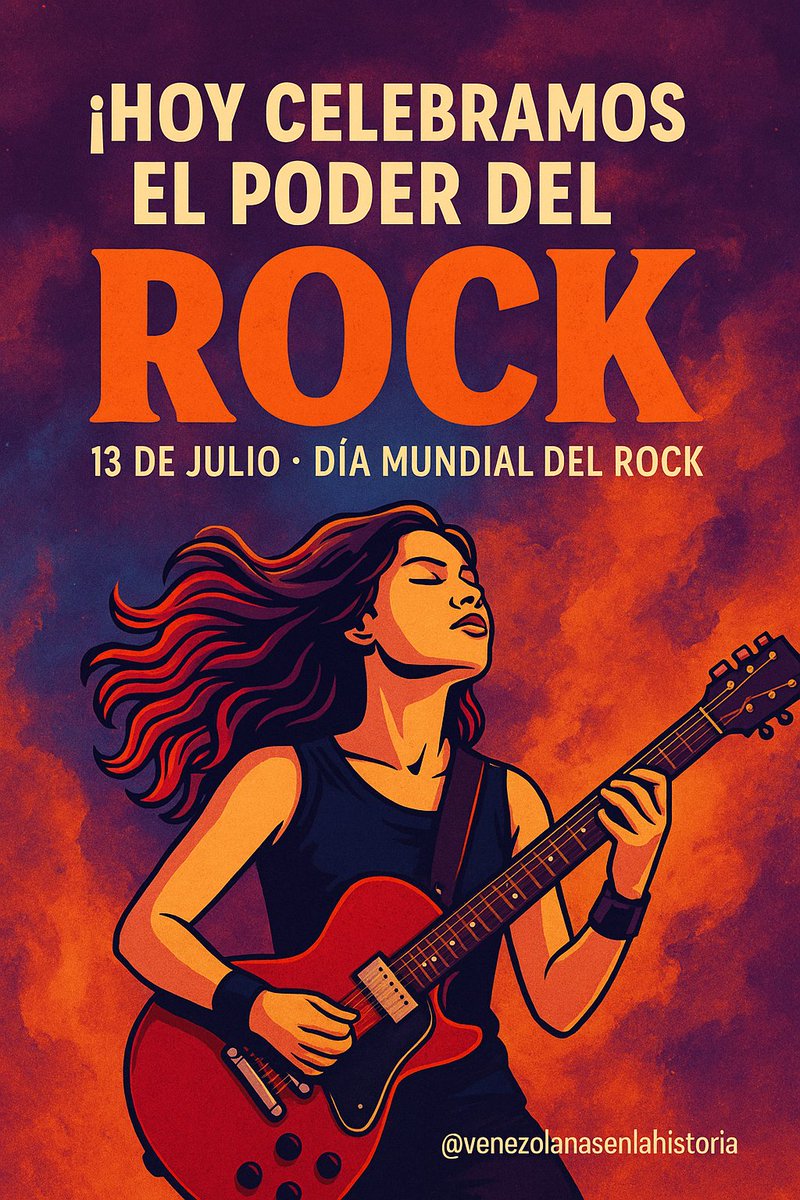 HermanlygRios's tweet photo. 🎸 ¡Hoy celebramos el poder del ROCK! 🌍🔥
 Cada #13Julio el mundo entero vibra al ritmo del #DíaMundialDelRock una fecha que nació tras el legendario concierto Live Aid (1985) donde artistas como Queen, U2 y Led Zeppelin tocaron unidos por una causa: combatir el hambre en África https://t.co/JZbH7kBTHP