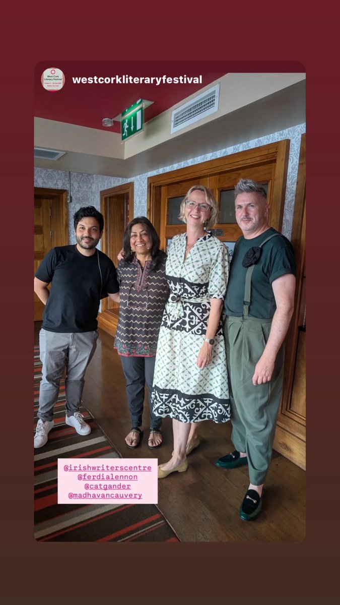Cauvery Madhavan (@cauverymadhavan) on Twitter photo On Day 3 of <a href="/wcorklitfest/">West Cork Literary Festival</a> was very honoured to be on the <a href="/IrishWritersCtr/">Irish Writers Centre</a>’s panel discussion ‘An Island of Many Nations’ along with Ferdia Lennon, <a href="/CatGander/">Cat Gander</a>
Thank you for making this happen <a href="/deuxiemepeau/">Damien B. Donnelly</a> 🙏🏽 On Day 3 of <a href="/wcorklitfest/">West Cork Literary Festival</a> was very honoured to be on the <a href="/IrishWritersCtr/">Irish Writers Centre</a>’s panel discussion ‘An Island of Many Nations’ along with Ferdia Lennon, <a href="/CatGander/">Cat Gander</a>
Thank you for making this happen <a href="/deuxiemepeau/">Damien B. Donnelly</a> 🙏🏽